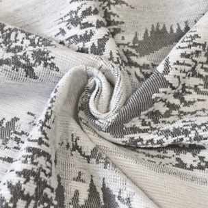 Rideau montagne sapins enneigés - Gris clair