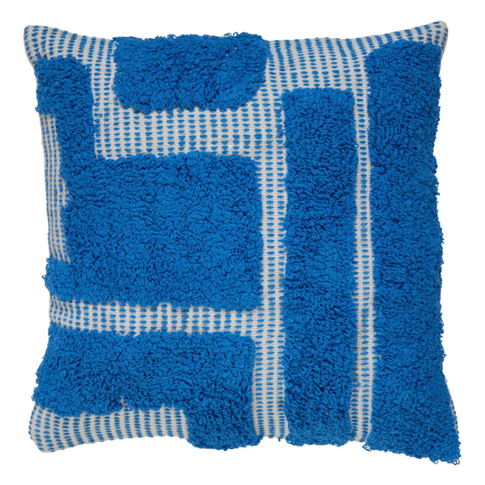 Coussin "Poppy" coton tufté bleu clair 50x50cm