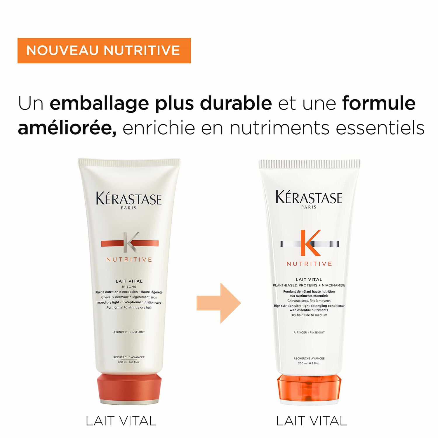 Nutritive - Après-shampoing démêlant haute nutrition aux nutriments essentiels 200 ml