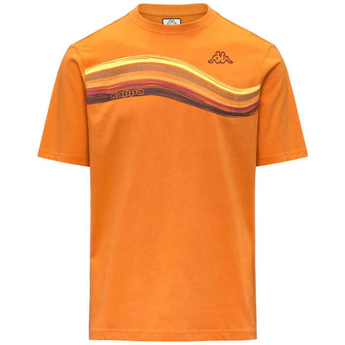 Kappa - T-Shirts & Top Uomo Arancione - Logo Wave 140