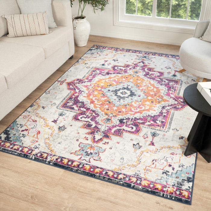 Tapis Lavu motif médaillon traditionnel oriental