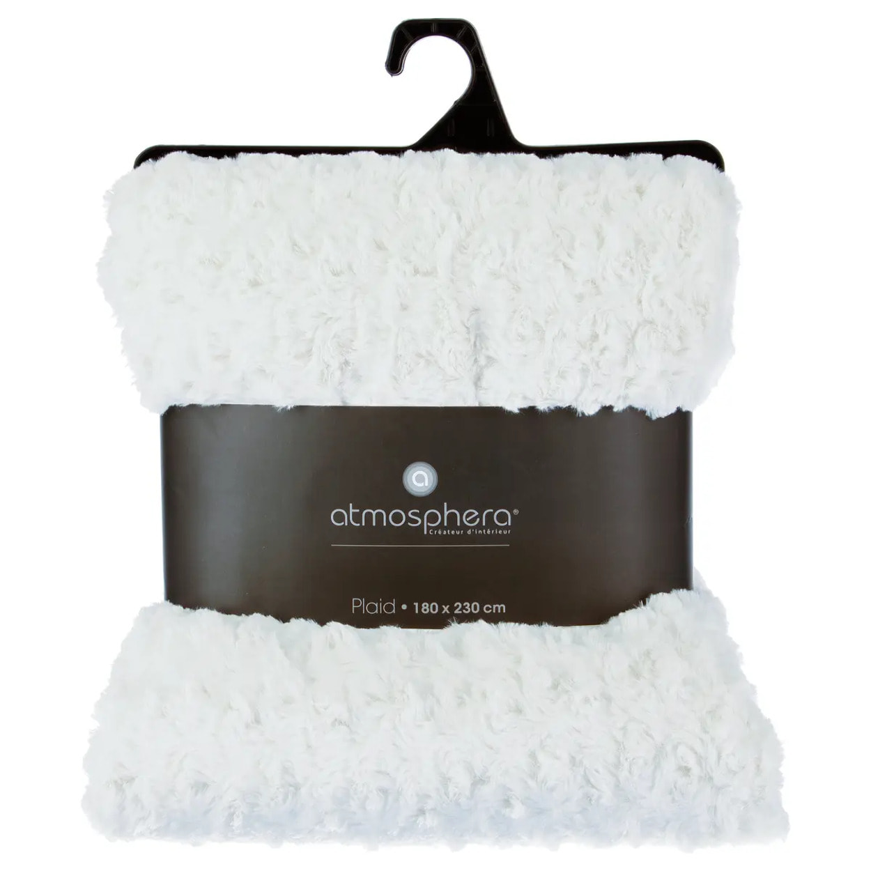 Plaid "Bouclette" fausse fourrure blanc 180x230cm
