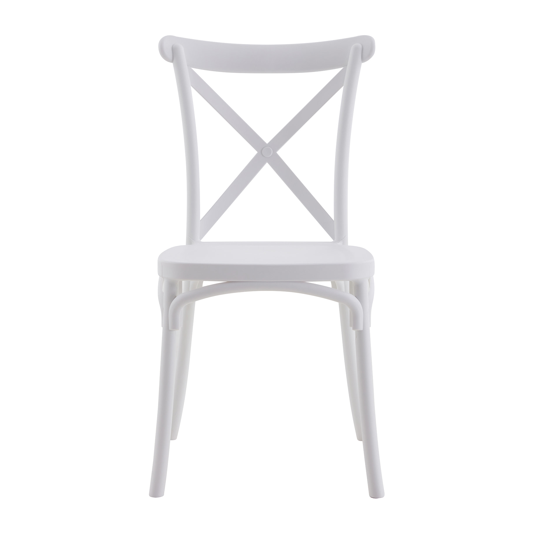 Set da, 4 Sedia Cross In Polipropilene Bianca per soggiorno, cucina e arredo bar