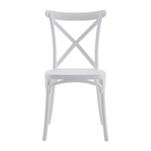 Set da, 4 Sedia Cross In Polipropilene Bianca per soggiorno, cucina e arredo bar