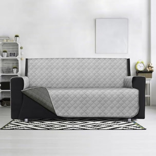 INTRECCI Copridivano 2 Posti Grigio Chiaro/Grigio Scuro Bicolore Antimacchia Waterproof Facilmente Lavabile con Elastico Misure Multiple Salva Divano Reversibile Certificazione Oeko Tex