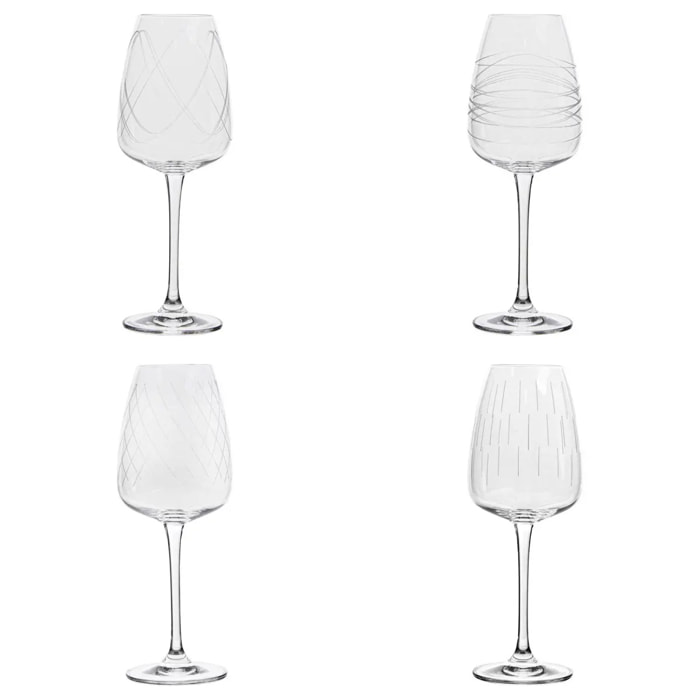 Lot de 4 verres à vin Talia cristallin