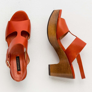 Sandalias con tacón S3270 RESTORED SKIN CLAY/ ST.LAURENT SANDAL color Clay