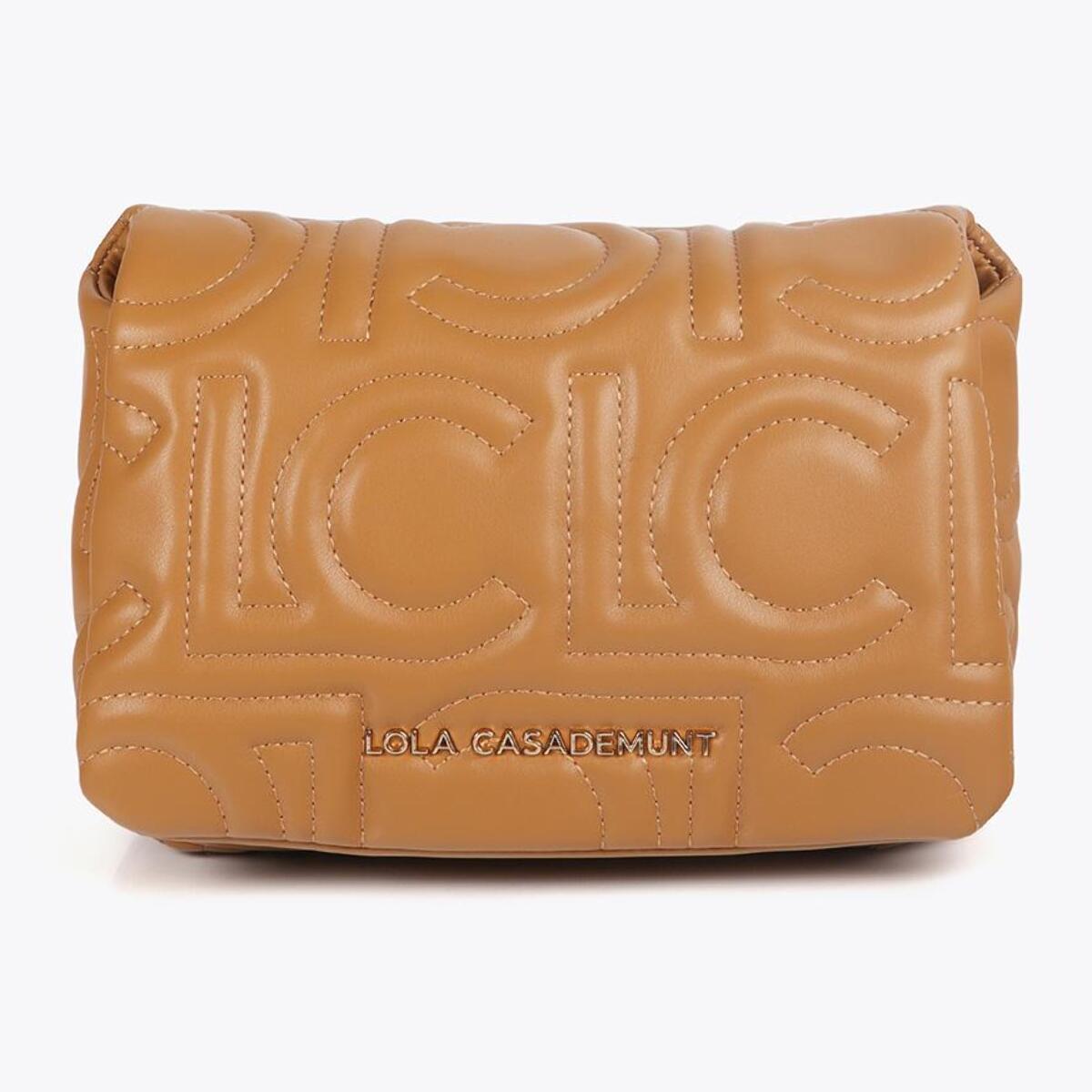 Tracolla Trapuntata con Logo in Pelle Sintetica con Tracolla Mista a Catena