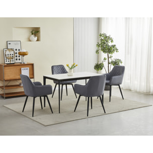 Sedia girevole Nana360 in velluto grigio scuro con gambe nere