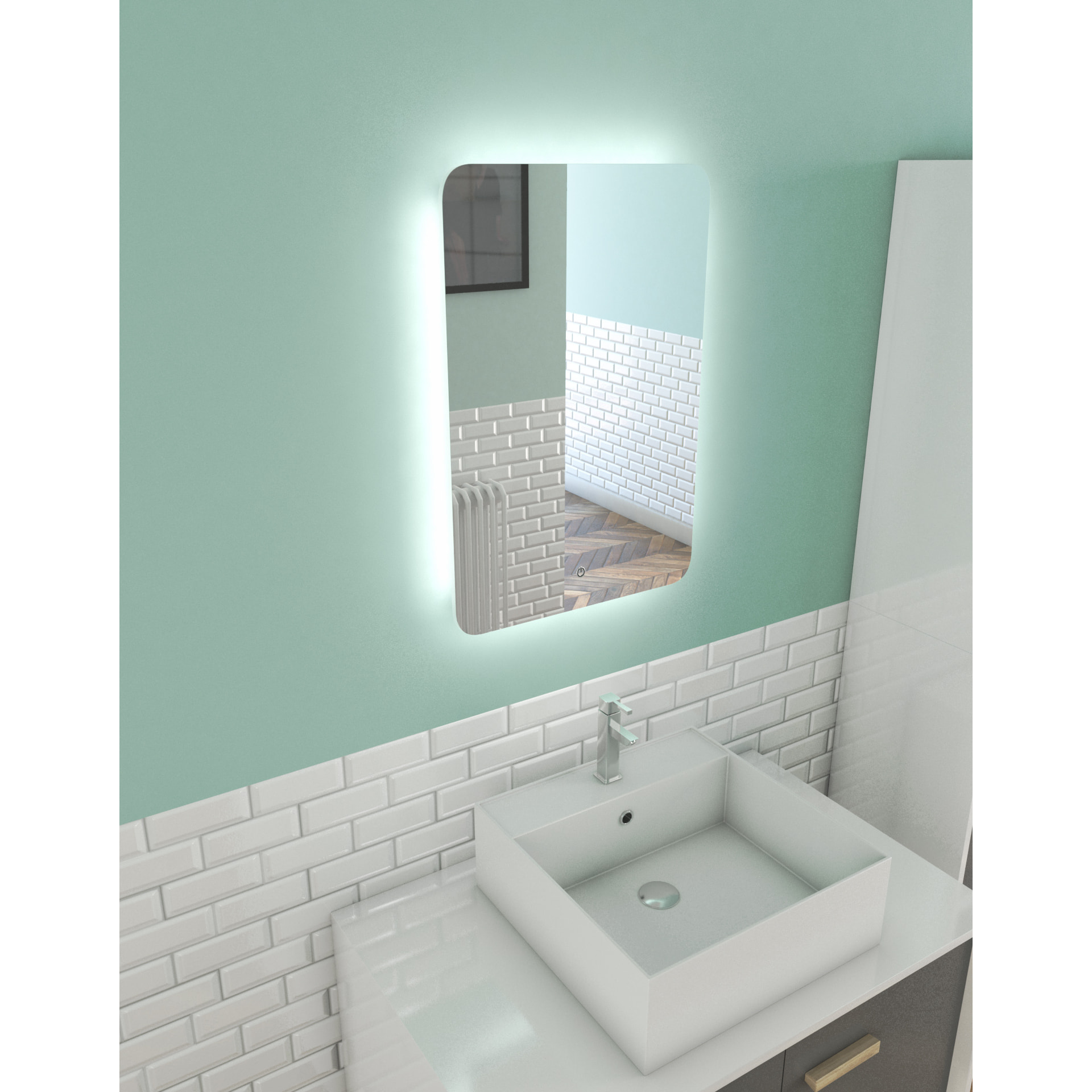 Miroir salle de bain rétroéclairé à LED 40x60x3.5 cm - ATMOSPHERE