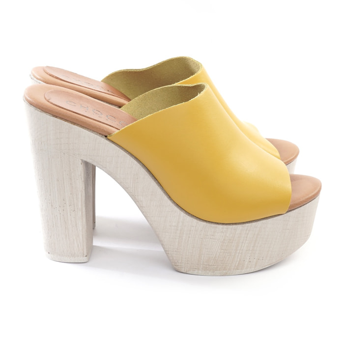 MULE TACCO CHOCOLA' GIALLO