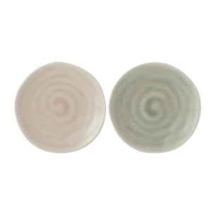 J-Line assiette Taupe - poterie - marron - small - 2 pcs