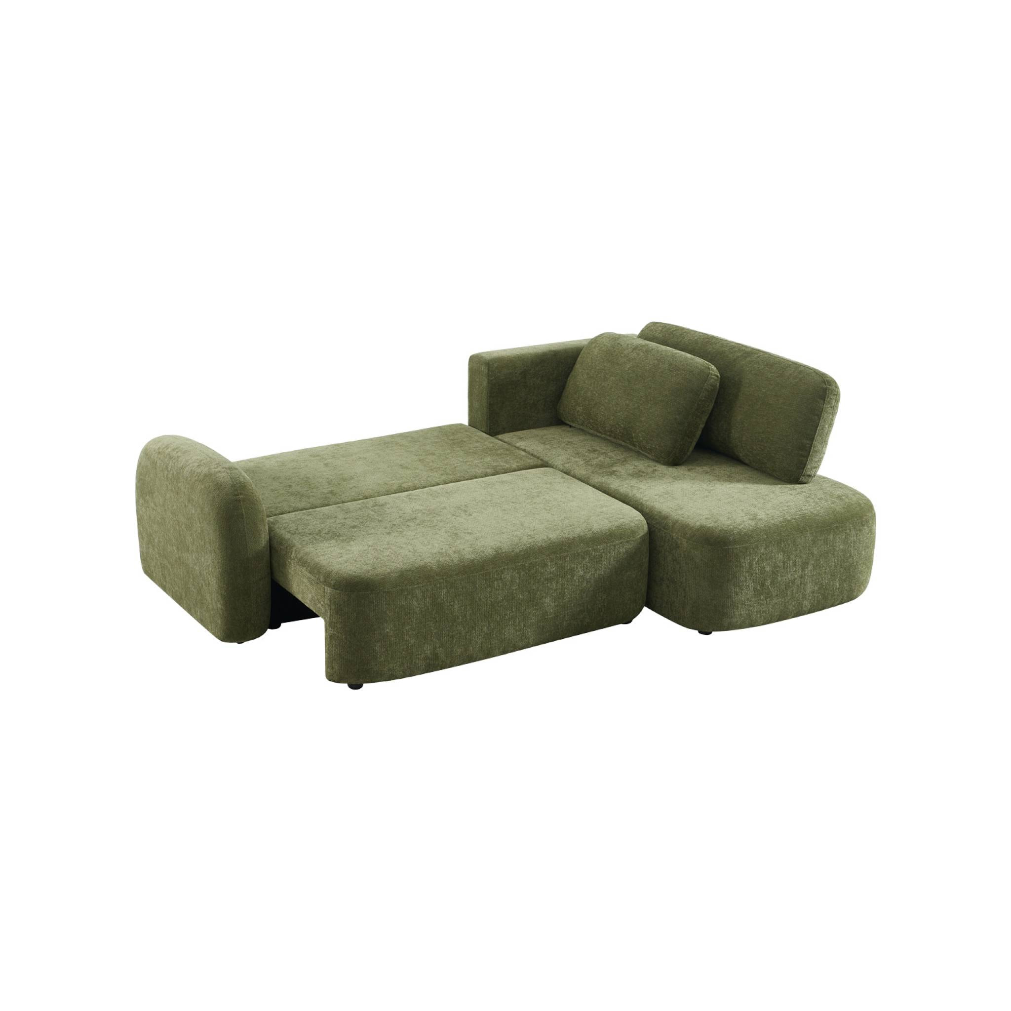Canapé d'angle réversible convertible 3 places tissu avec coffre NOUMA