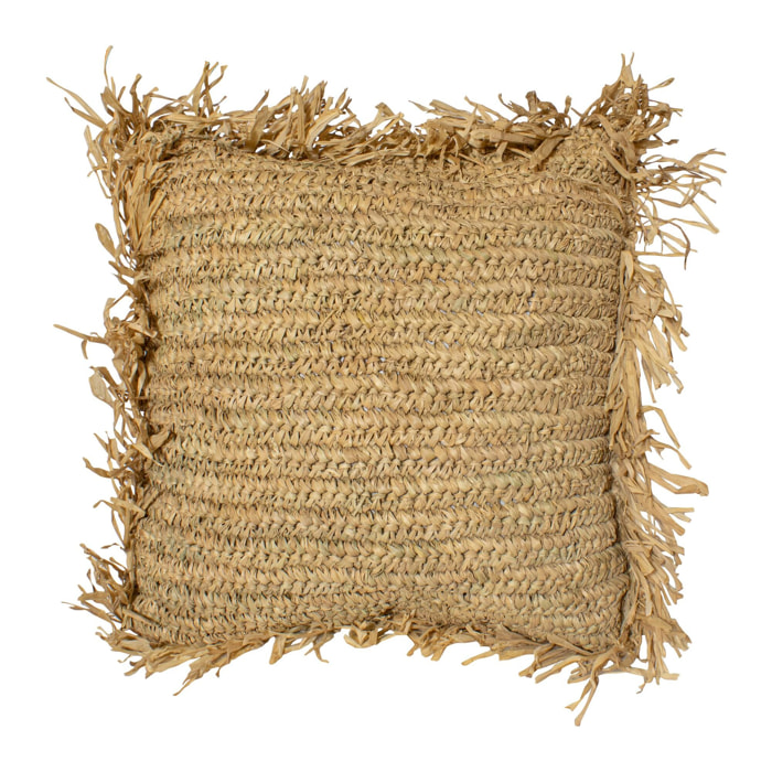 Coussin en raphia avec franges 40cm SYROS