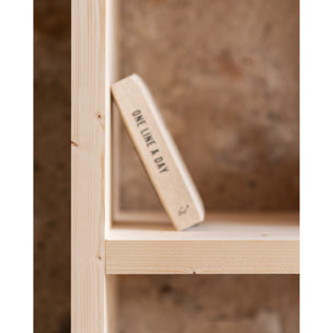 Estantería de madera maciza tono natural de 180x60cm Alto: 180 Largo: 60 Ancho: 35