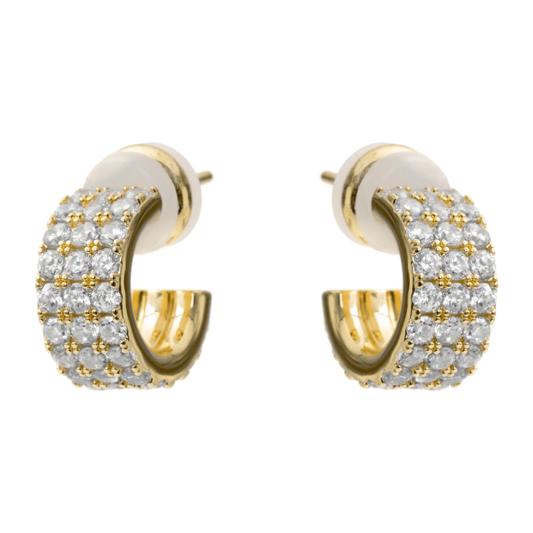 Pendientes de Circonita Brillante acabado en oro amarillo de 18k