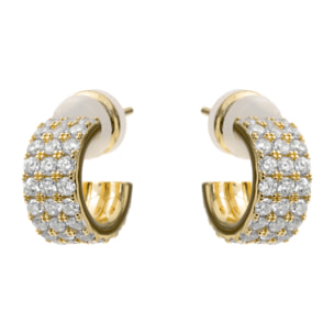 Pendientes de Circonita Brillante acabado en oro amarillo de 18k