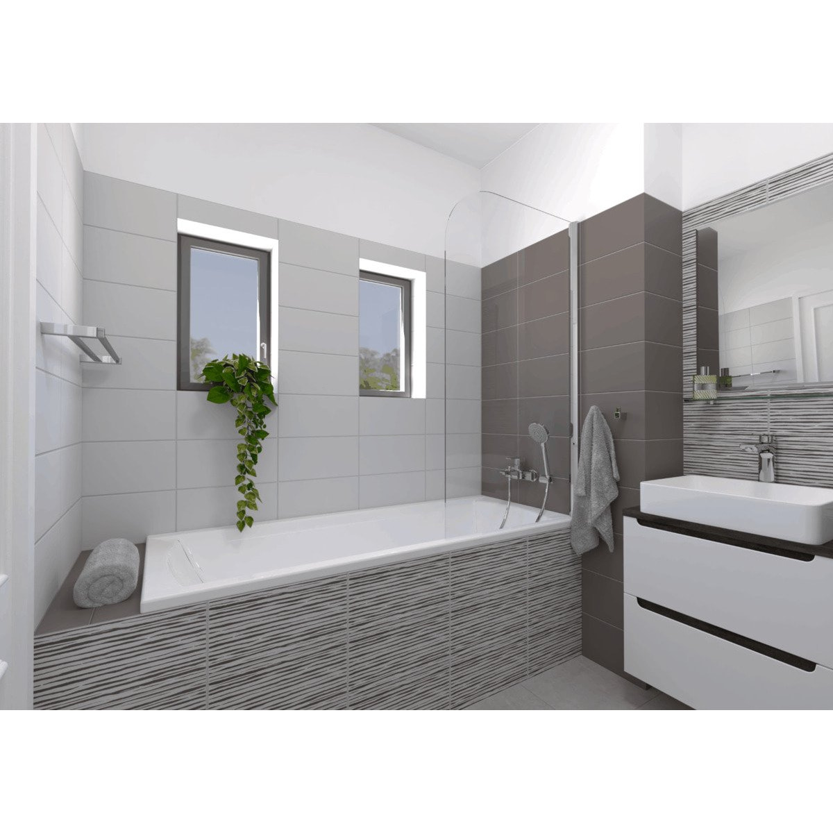 Multi set de deux crochets de salle de bain, chrome (ELEMULTI-SET1)