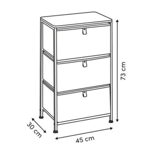Rangement Tissa beige 3 tiroirs