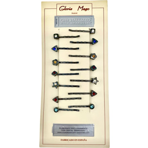 Pack 14 Mini Horquilla surtido geometrico y cristal SW