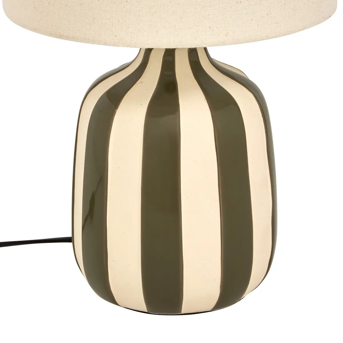 Lampe cylindrique Vilma H.41,5cm vert rayé