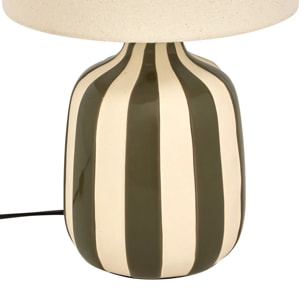 Lampe cylindrique Vilma H.41,5cm vert rayé