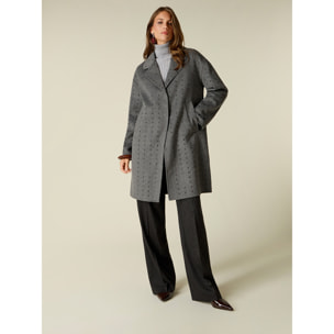 Oltre - Cappotto misto lana con cristalli - Grigio