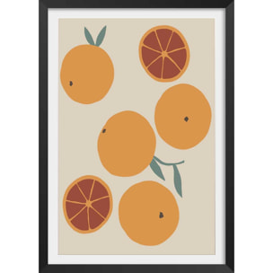 Affiche  orange fraiche Affiche sous cadre noir
