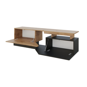 Pitt - meuble TV - 160 cm - style industriel - Bois / Gris