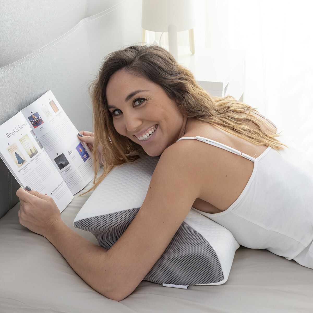 Almohada Viscoelástica Cervical con Contorno Ergonómico Conforti InnovaGoods - Blanco