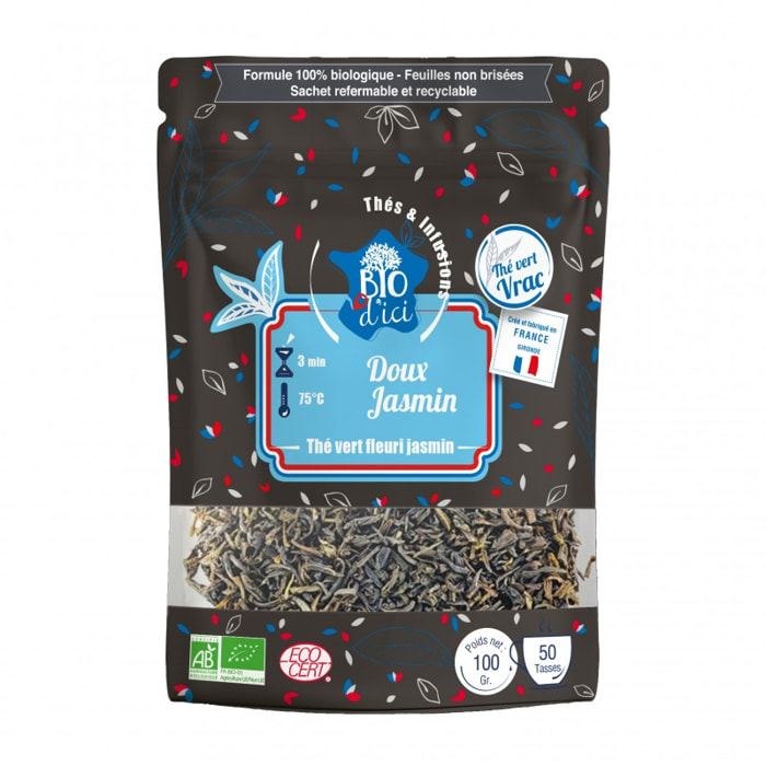 Thé vert Bio Doux Jasmin - Sachet vrac 100g