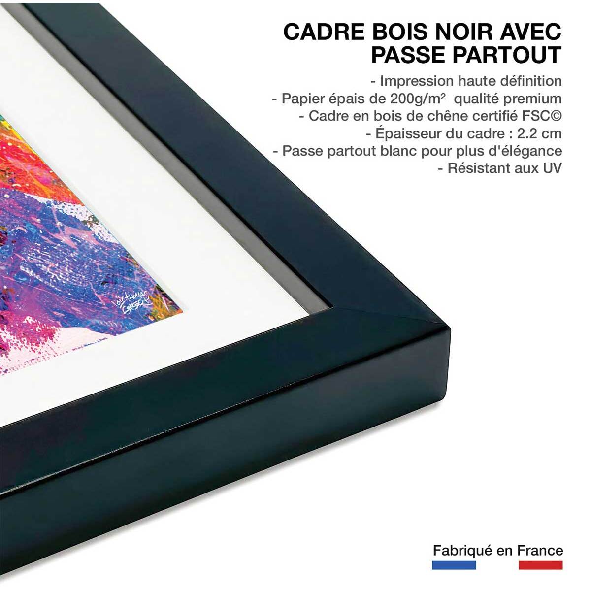 Affiche illustration graffiti marilyn Affiche sous cadre noir