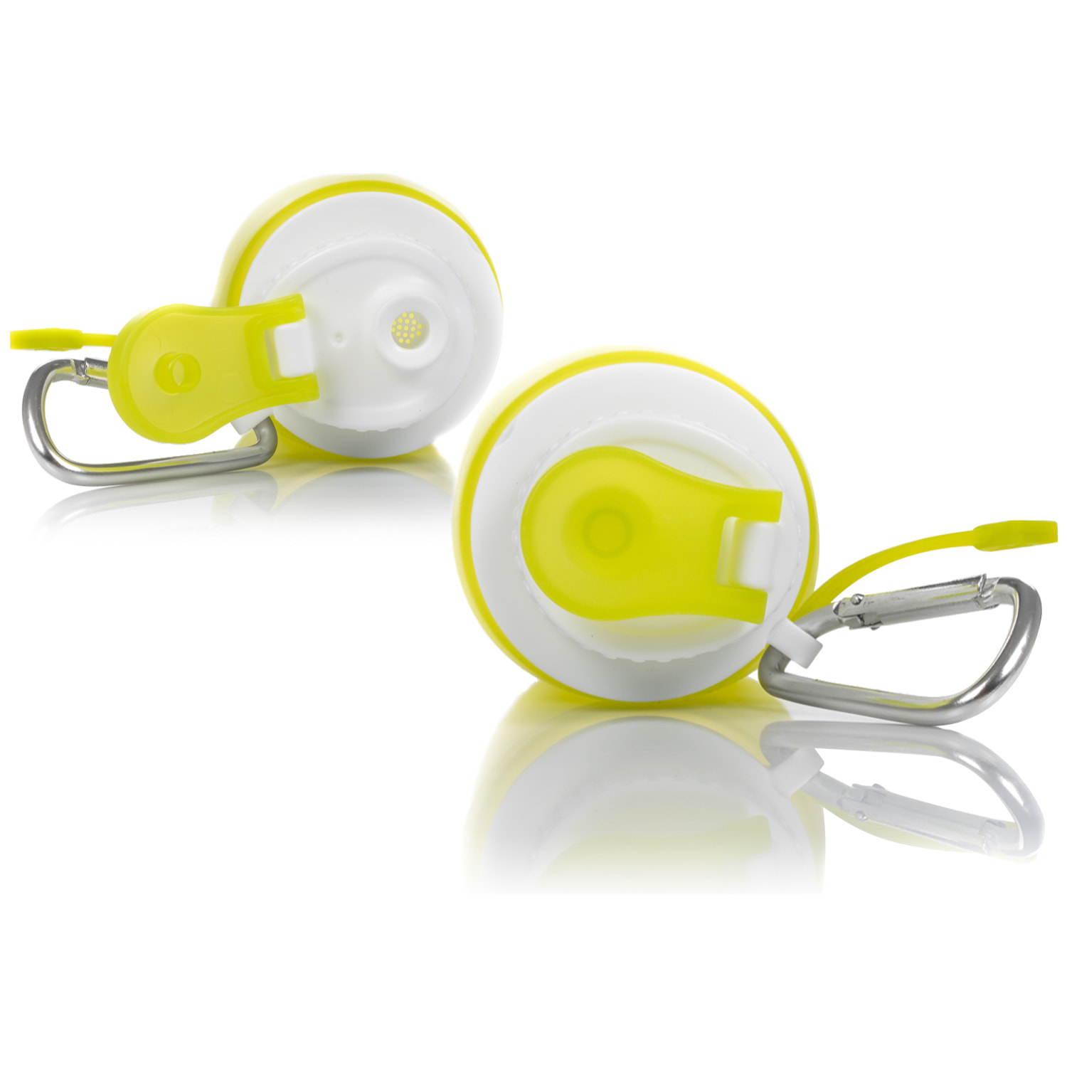 Mini bottiglia pieghevole avvolgibile da 320ml, in silicone per alimenti. Con moschettone.