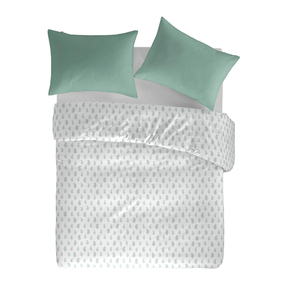 Housse de couette SARI ECUME en 100% percale de coton organic- lagon - vendue seule