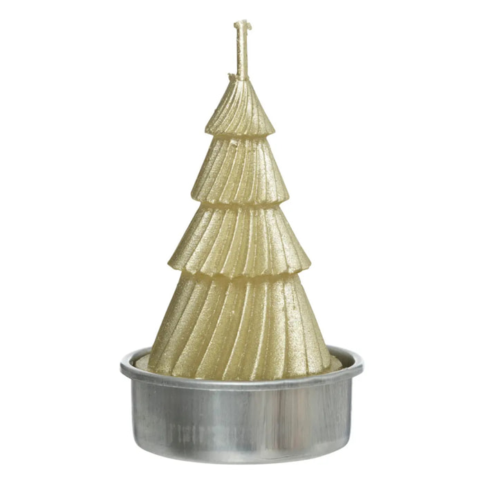 Bougie chauffe-plat sapin or x4