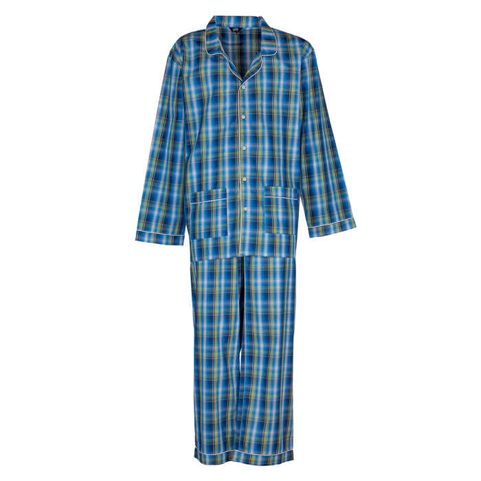 Pigiama leggero UOMO quadro blu