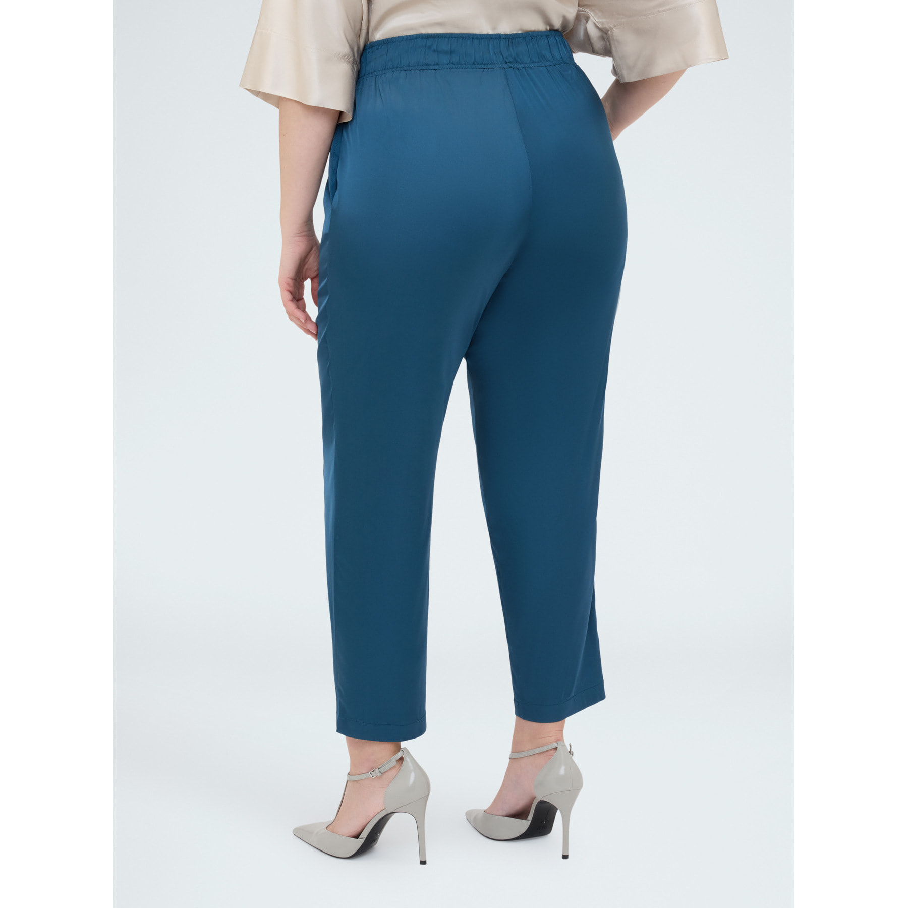 Fiorella Rubino - Joggers in raso stretch - Ottanio