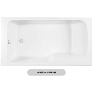 Baignoire antidérapante bain douche Malice blanc mat