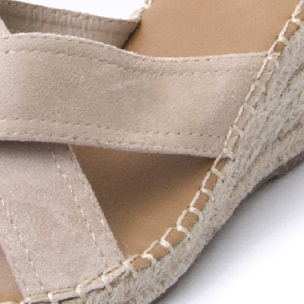 Sandalias de Cuña - Beige - Altura: 7 cm