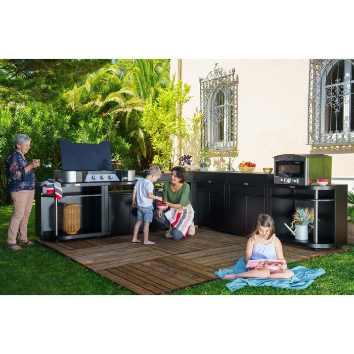 MEUBLE CUISSON ARRONDI DROITE, 80X55 CM NOIR - LE MARQUIER