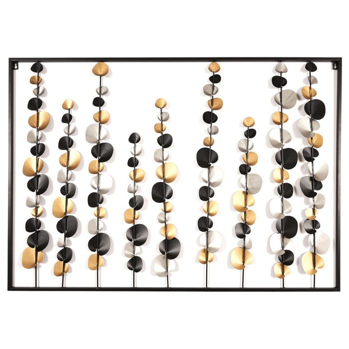 Decoration Murale Metal Fleuri 100x70cm