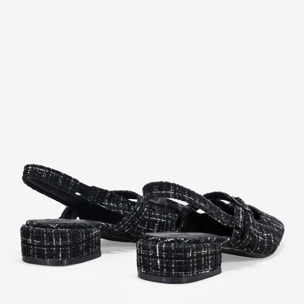 Zapatos Mary Jane destalonados negros con tacón