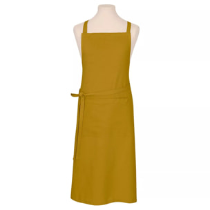 Tablier pur coton lavé 155 g/m² motif jacquard jaune Bastide curry