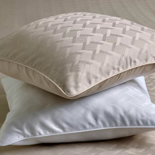 Taie d'oreiller satin de coton motif jacquard blanc Adagio blanc