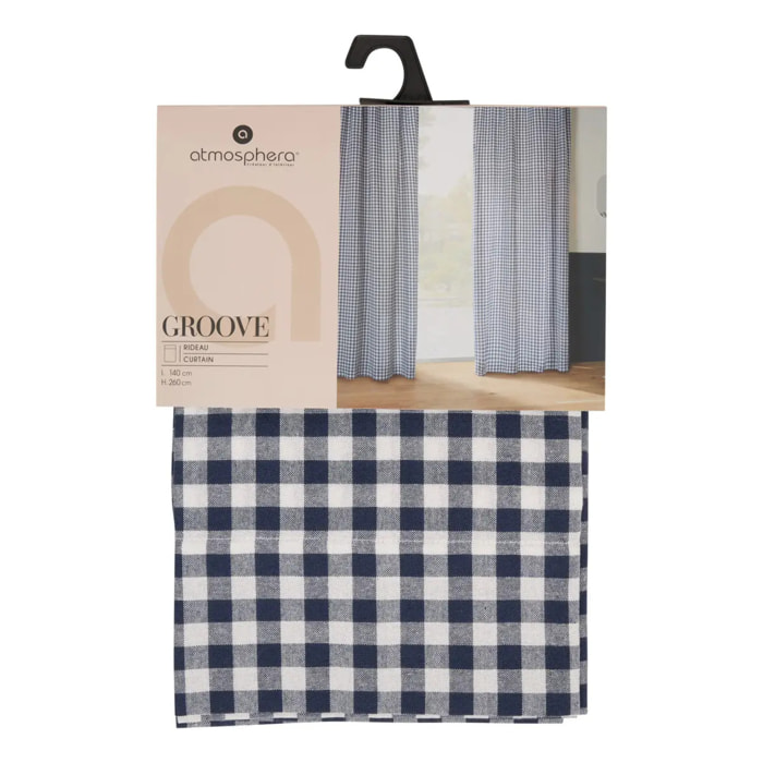 Rideau Groove 260x140cm vichy bleu navy