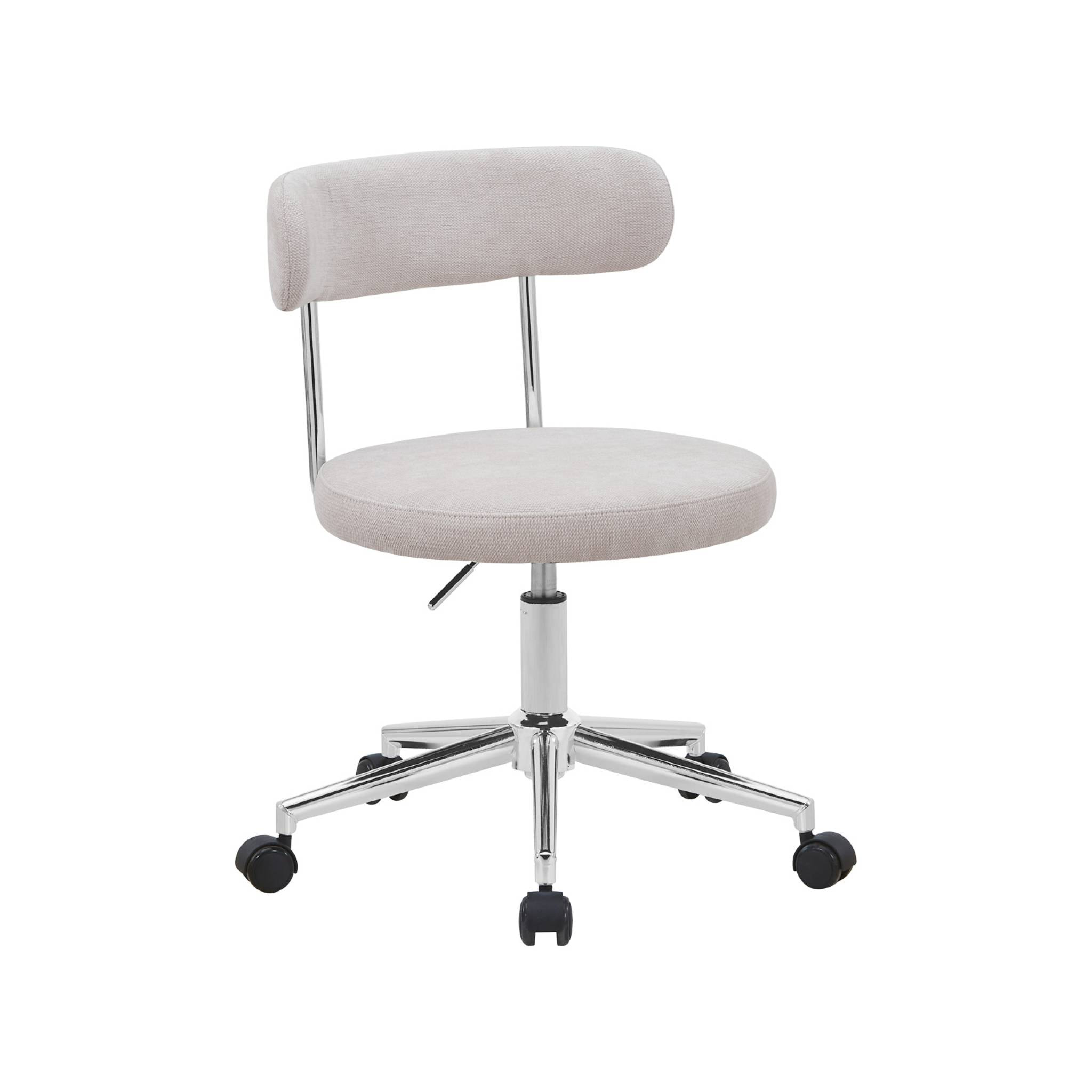 Chaise de bureau vintage à roulettes tissu ANGELA