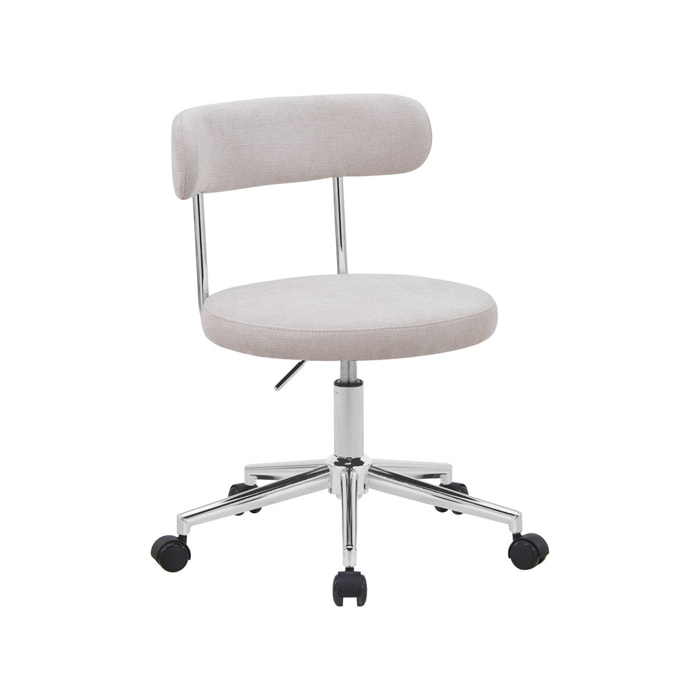 Chaise de bureau vintage à roulettes tissu ANGELA