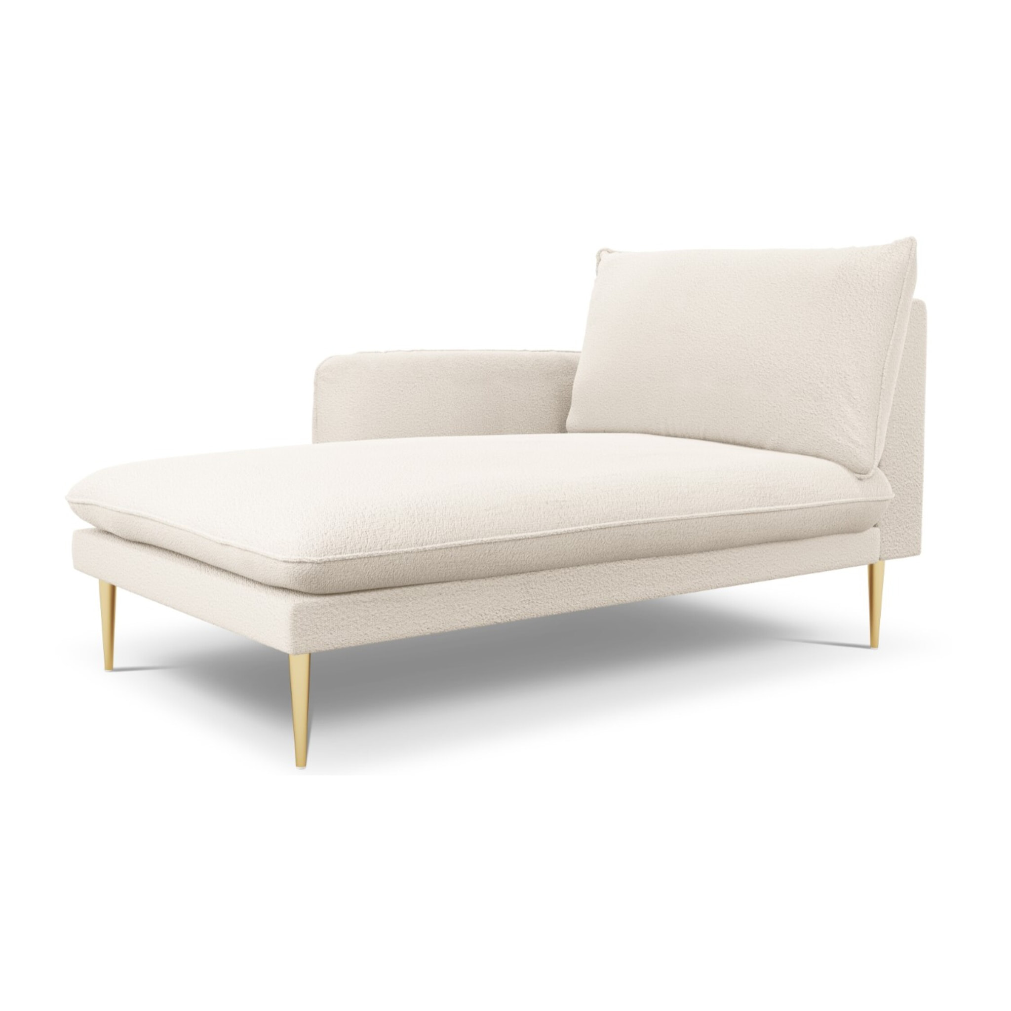 Méridienne gauche "Vienna" en bouclé beige