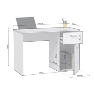 Mesa de escritorio Take Blanco Artik (Blanco Mate)