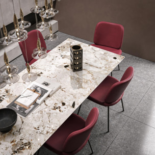 TAVOLO ALLUNGABILE RIBBON - GRIGIO CARBONE, RETTANGOLARE BORDO REGOLARE, GRES PORCELLANATO TUNDRA